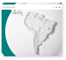 Exemplo de tela para site interativo com mapa do mundo para a empresa Vale.