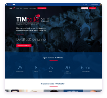 Example of a customized Hotsite screen for the company Tim in the desktop version.